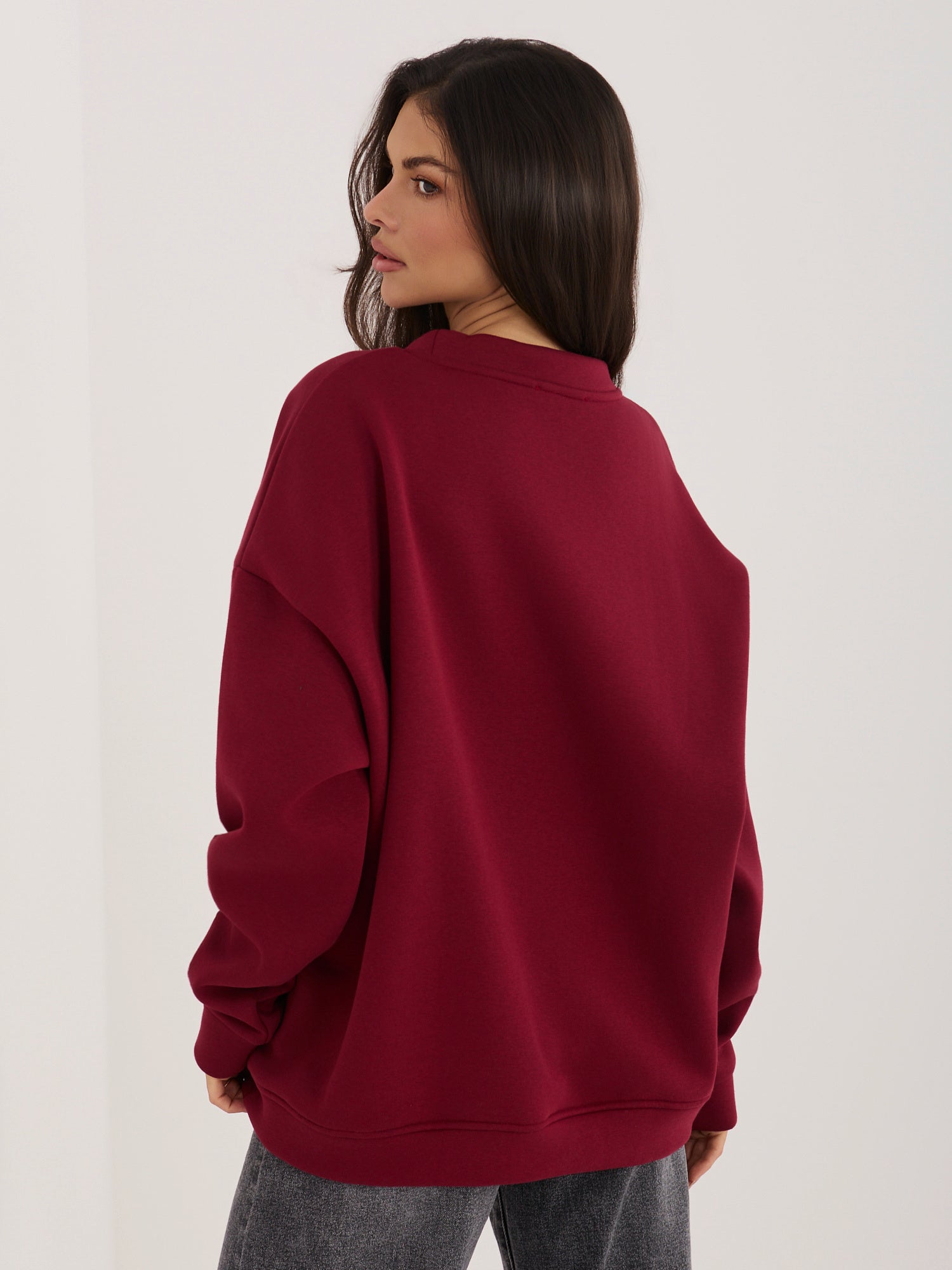 RUE PARIS Bordowa bluza z kontrastowym napisem