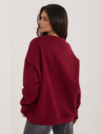 RUE PARIS Bordowa bluza z kontrastowym napisem