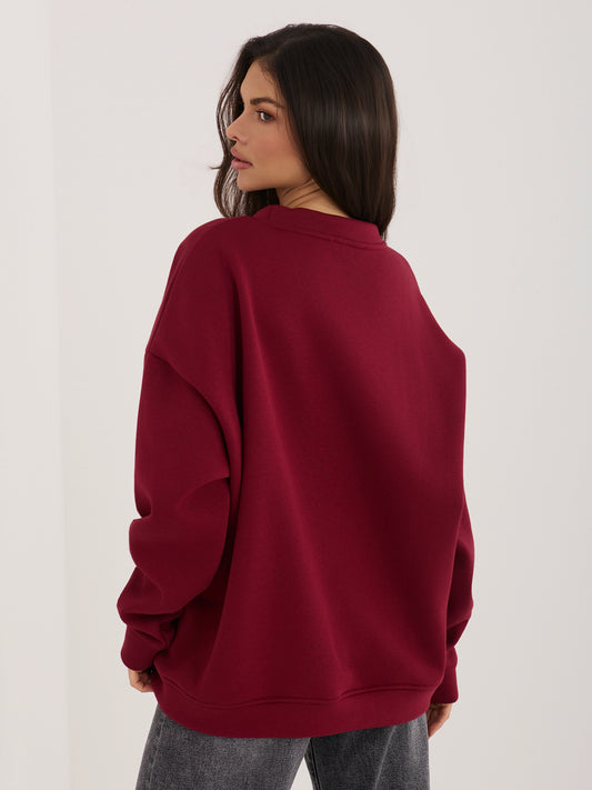 RUE PARIS Bordowa bluza z kontrastowym napisem