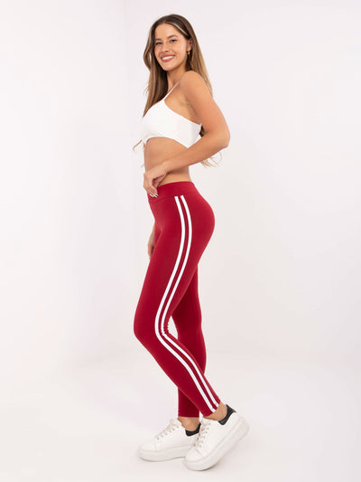 BASIC FEEL GOOD Bordowe bawełniane legginsy