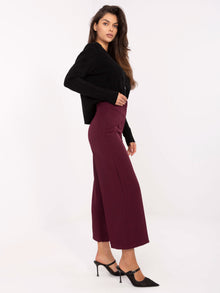 RUE PARIS Bordowe eleganckie spodnie kuloty