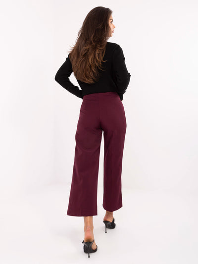 RUE PARIS Bordowe eleganckie spodnie kuloty