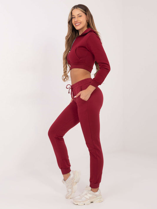 Spodnie dresowe basic bordowe