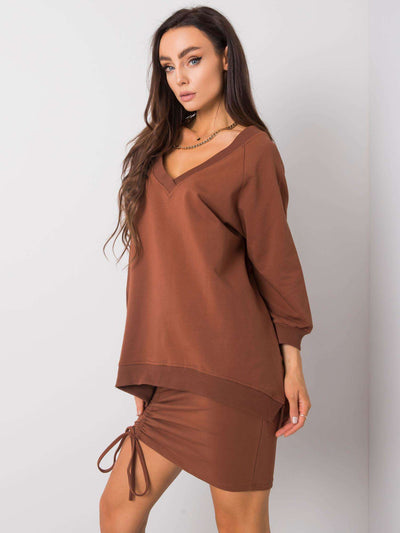 RUE PARIS Brązowa bluza oversize