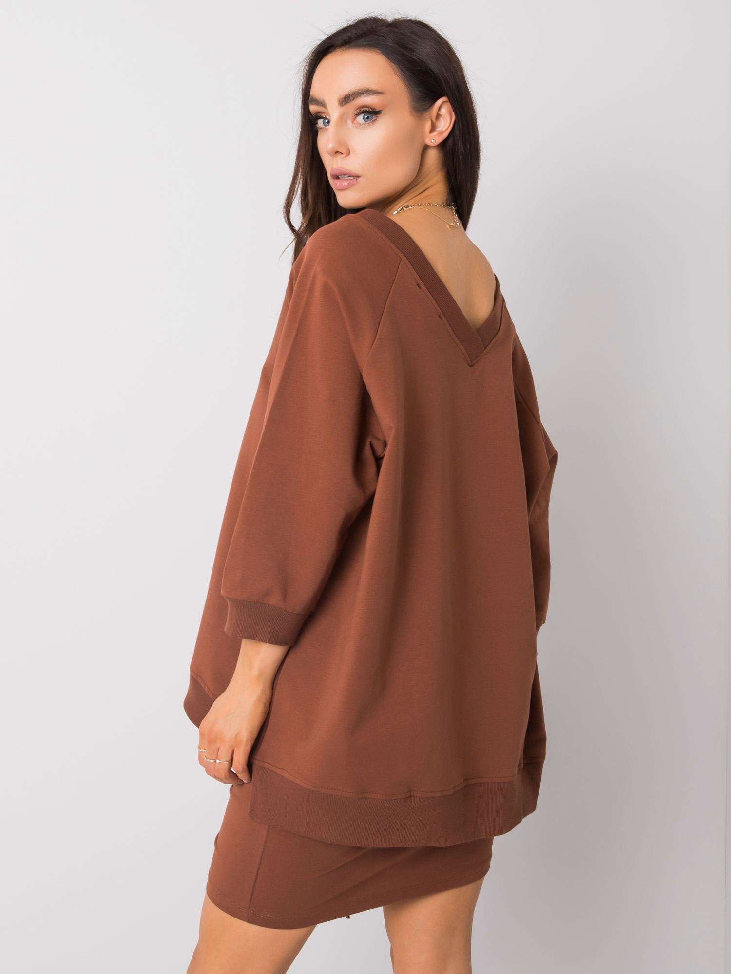 RUE PARIS Brązowa bluza oversize
