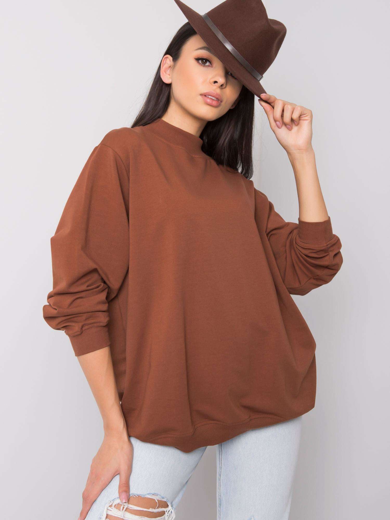 Brązowa bawełniana bluza basic