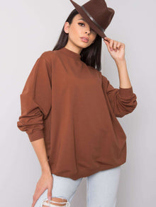 Brązowa bawełniana bluza basic