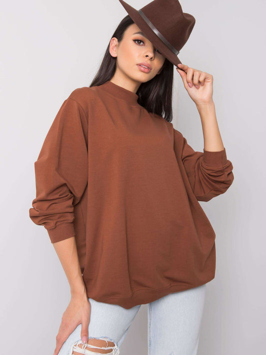 Brązowa bawełniana bluza basic