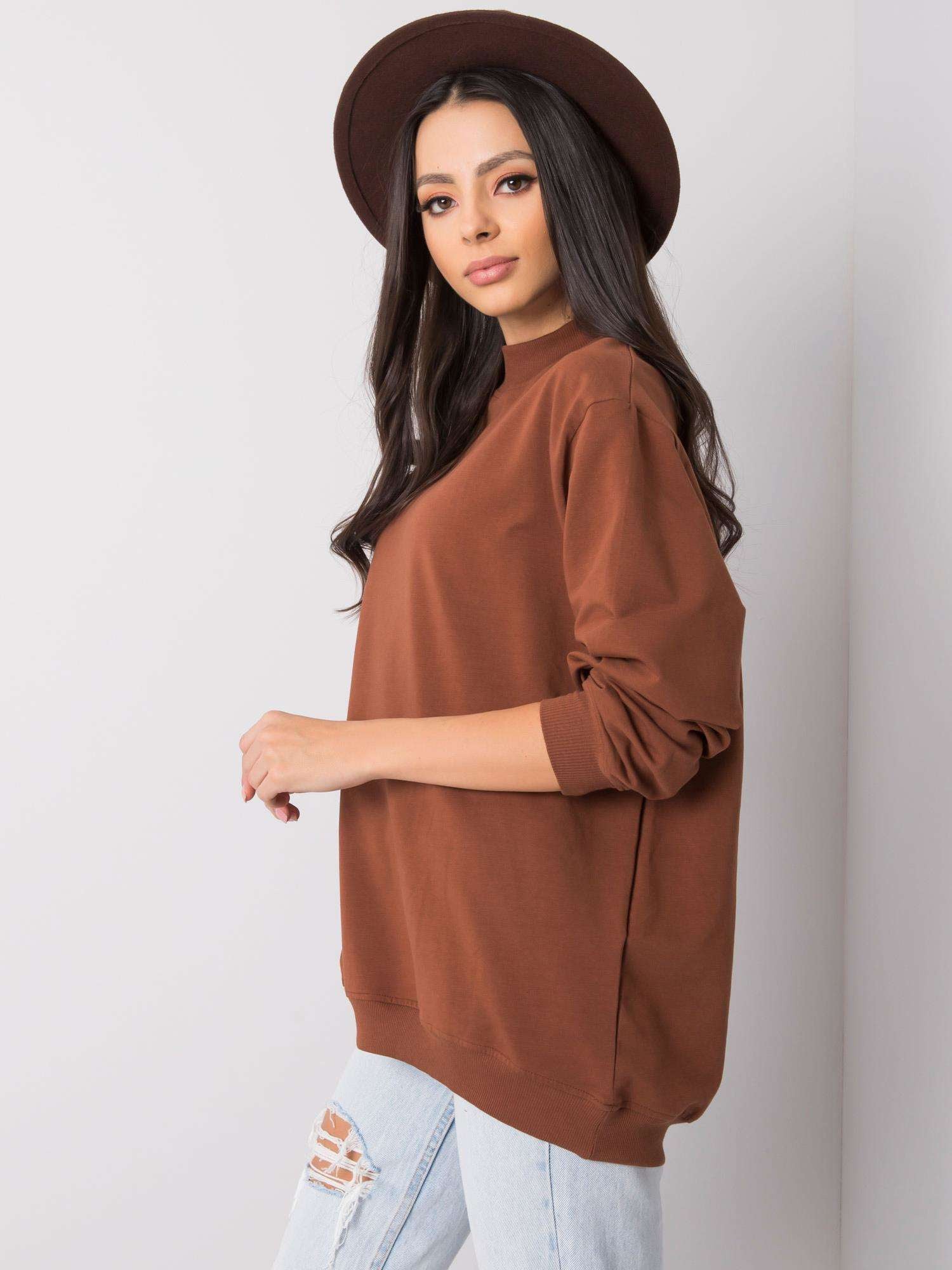 Brązowa bawełniana bluza basic