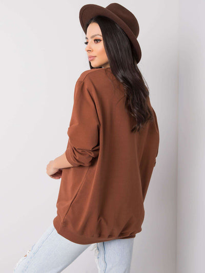 Brązowa bawełniana bluza basic