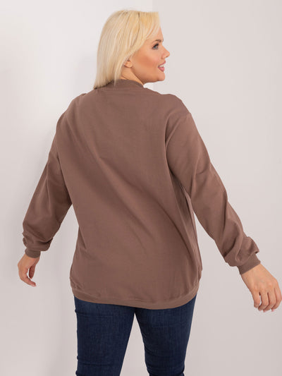 Brązowa bluza plus size basic