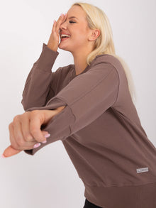 Brązowa dresowa bluza plus size z bawełny