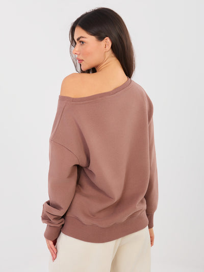 NATURAL SIDE Brązowa bluza oversize bez kaptura