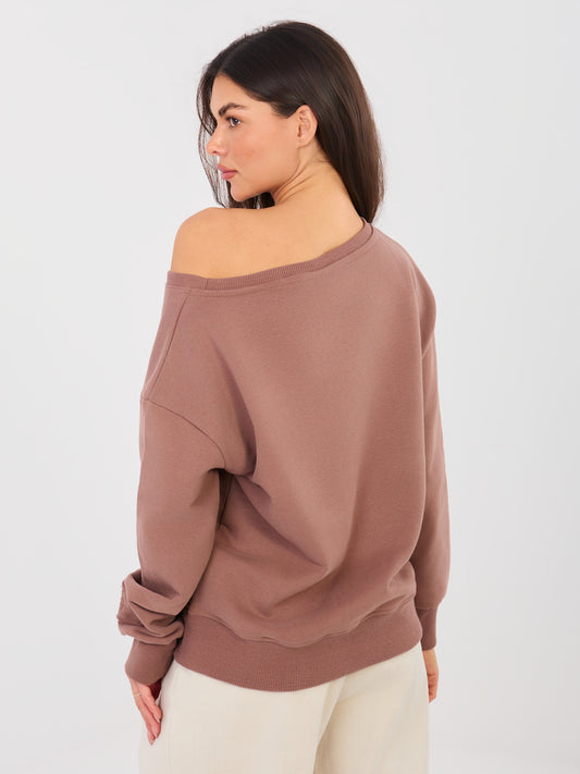 NATURAL SIDE Brązowa bluza oversize bez kaptura