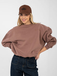 NATURAL SIDE Brązowa damska bluza oversize