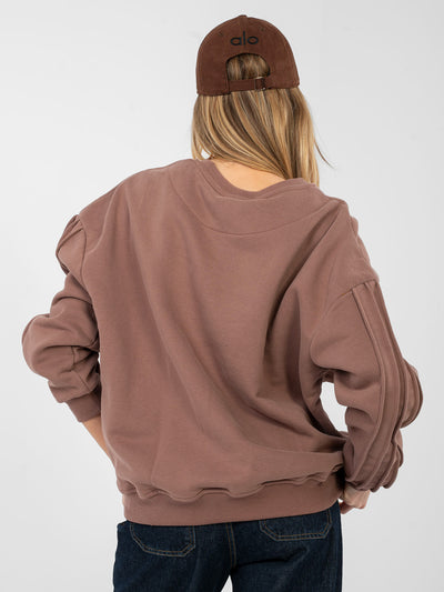 NATURAL SIDE Brązowa damska bluza oversize