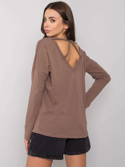 RUE PARIS Brązowy longsleeve damski