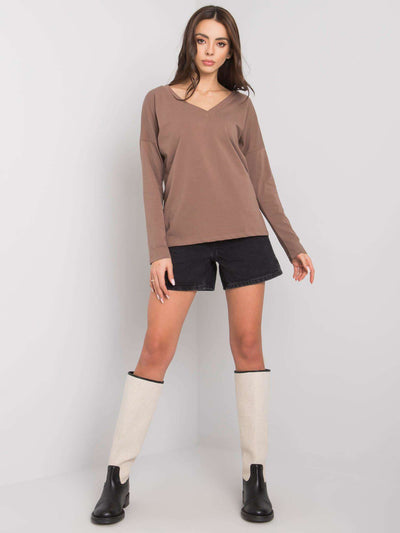 RUE PARIS Brązowy longsleeve damski