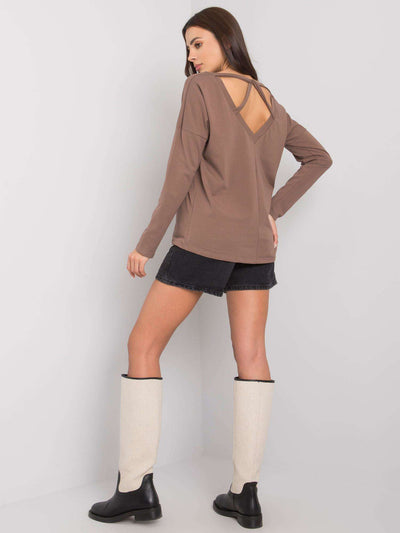 RUE PARIS Brązowy longsleeve damski