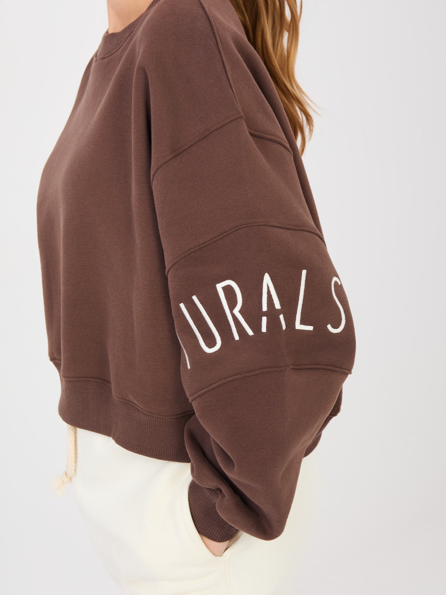NATURAL SIDE Brązowa dresowa bluza o kroju oversize