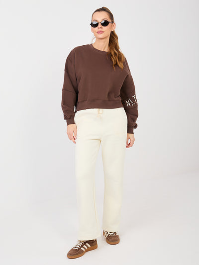 NATURAL SIDE Brązowa dresowa bluza o kroju oversize