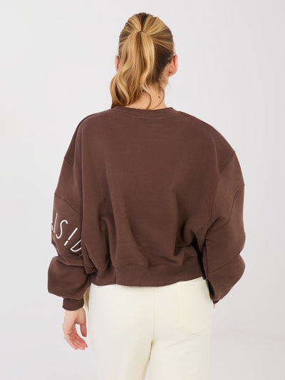 NATURAL SIDE Brązowa dresowa bluza o kroju oversize