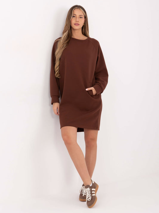 Brązowa dresowa sukienka oversize