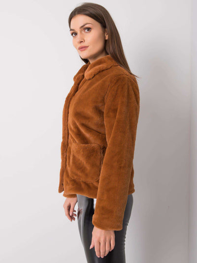 RUE PARIS Brązowa futrzana kurtka