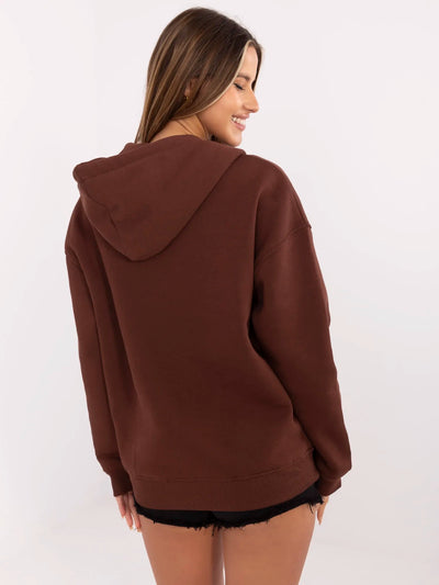 Brązowa rozpinana bluza oversize z kapturem