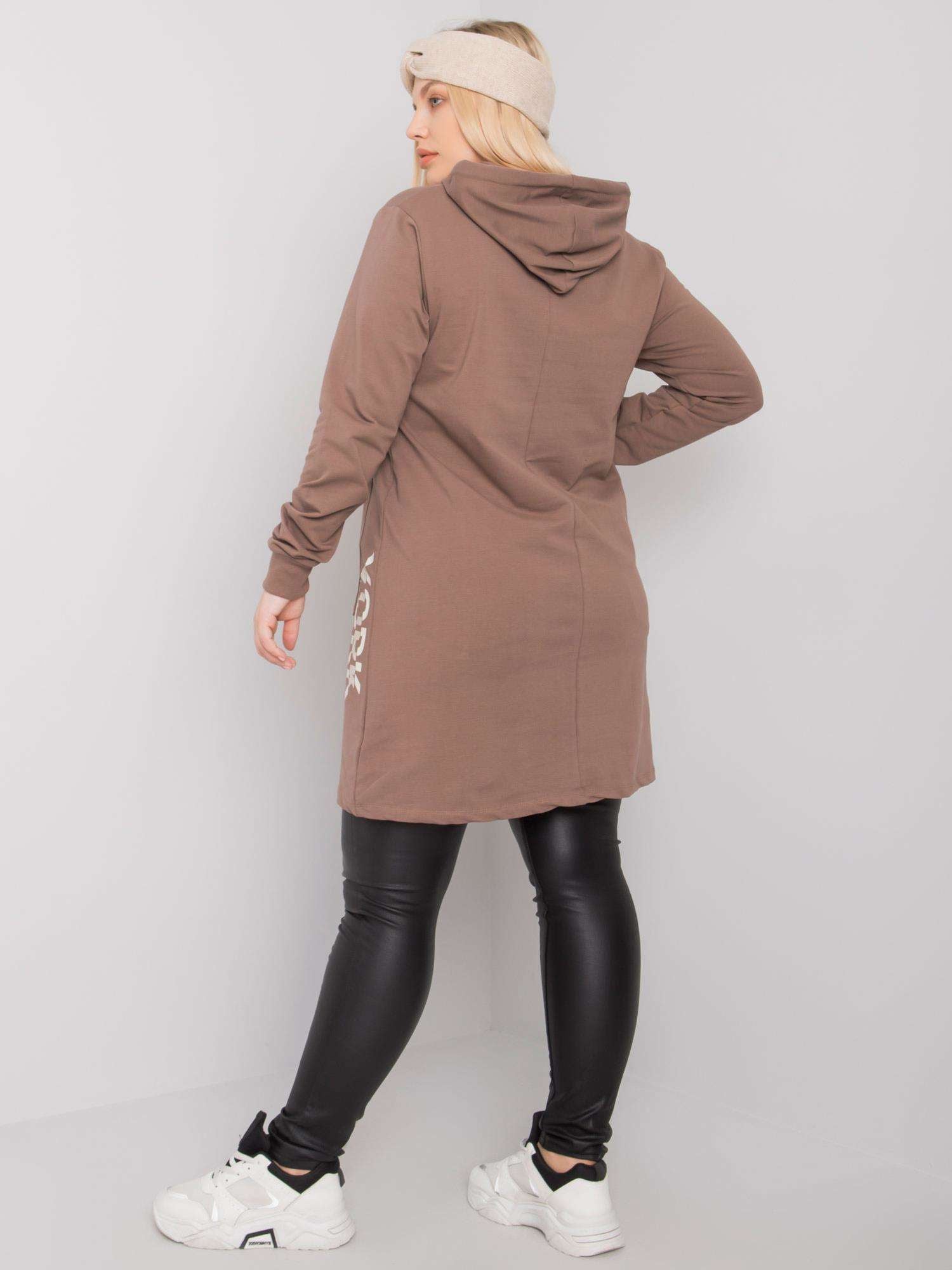 Brązowa bawełniana tunika plus size