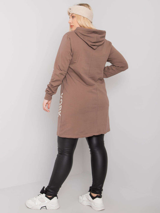 Brązowa bawełniana tunika plus size