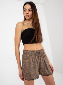 Brązowe letnie szorty casualowe w panterkę FRESH MADE