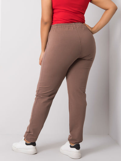 Brązowe damskie spodnie dresowe plus size