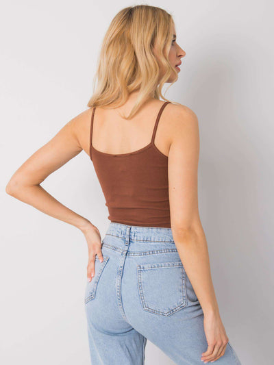 RUE PARIS Brązowy crop top