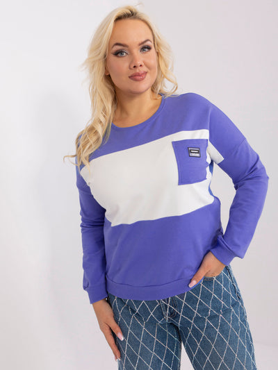Brudnofioletowo-ecru bawełniana bluzka plus size