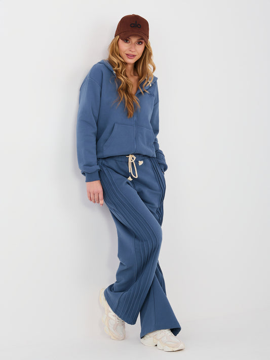 NATURAL SIDE Brudnoniebieska bluza oversize z suwakiem