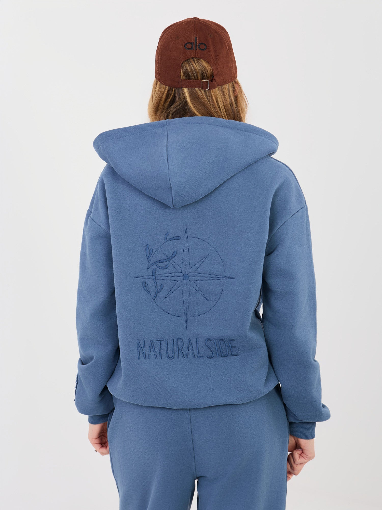 NATURAL SIDE Brudnoniebieska bluza oversize z suwakiem