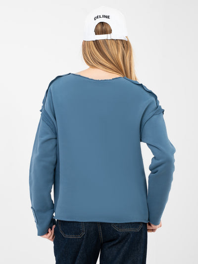 NATURAL SIDE  Brudnoniebieska bluza z okrągłym dekoltem