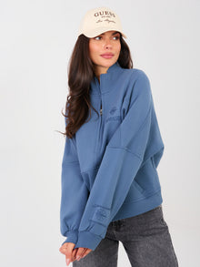 NATURAL SIDE  Brudnoniebieska dresowa bluza ze stójką
