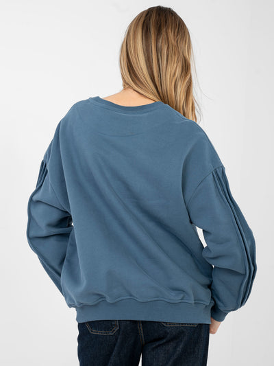 NATURAL SIDE Brudnoniebieska bluza z okrągłym dekoltem