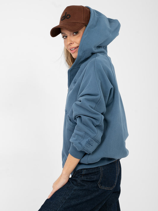 NATURAL SIDE Brudnoniebieska rozpinana bluza z kapturem