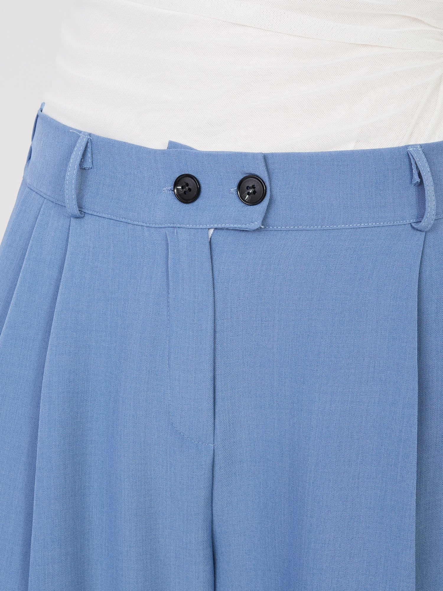 RUE PARIS Brudnoniebieskie garniturowe spodnie wide leg
