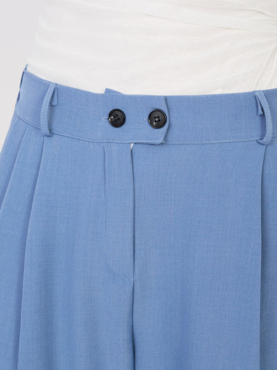 RUE PARIS Brudnoniebieskie garniturowe spodnie wide leg