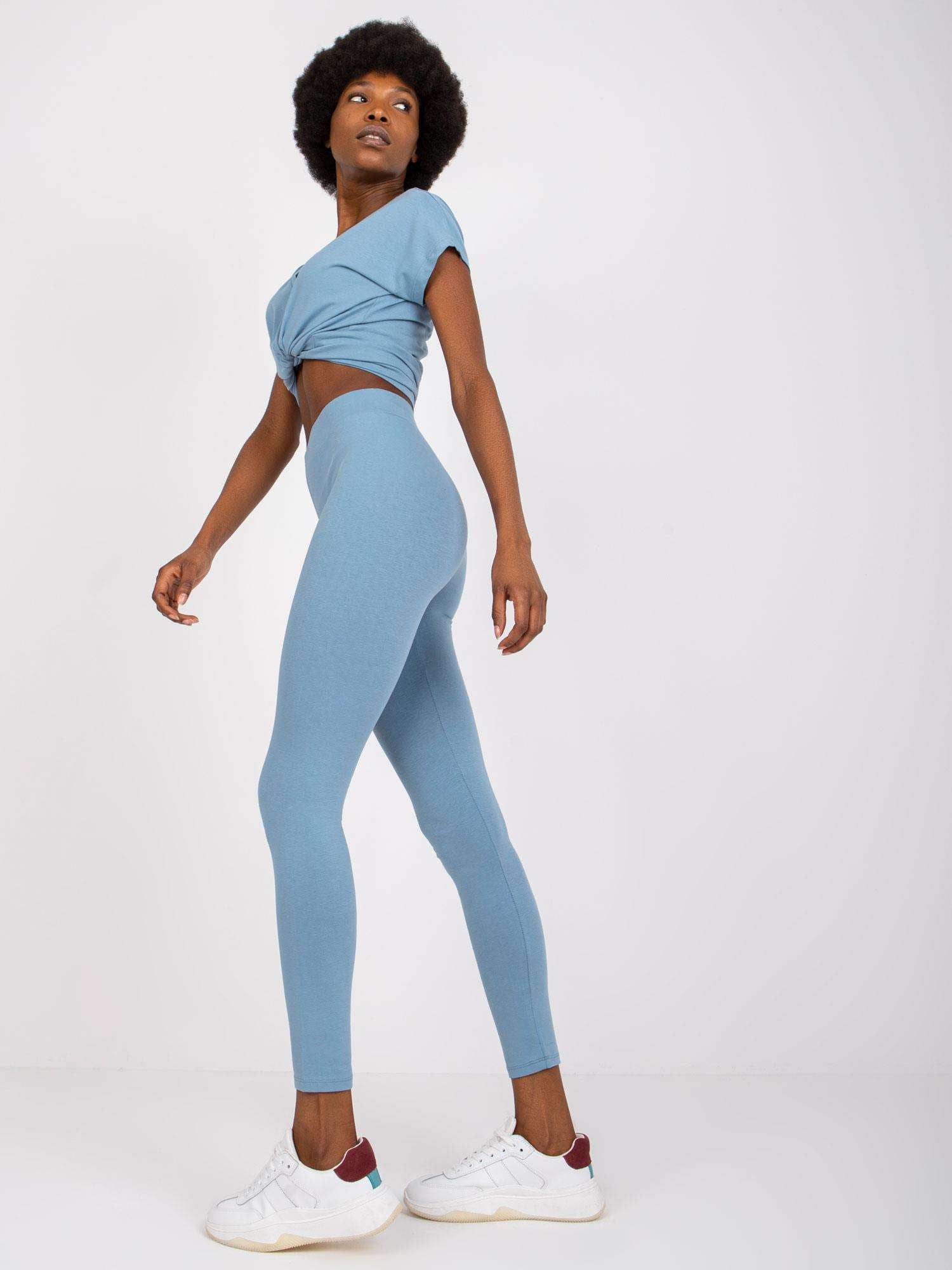 Brudnoniebieskie damskie legginsy