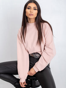 Brudnoróżowa bawełniana bluza basic