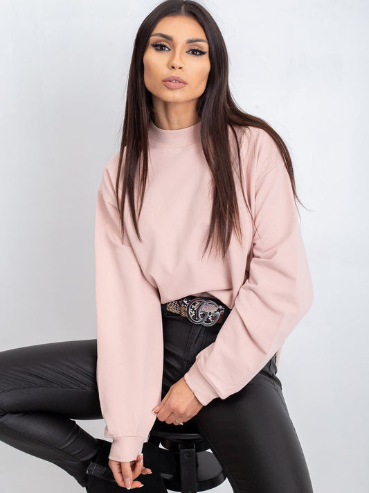 Brudnoróżowa bawełniana bluza basic