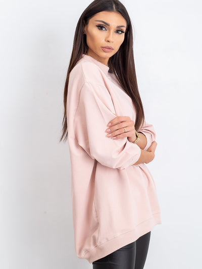 Brudnoróżowa bawełniana bluza basic