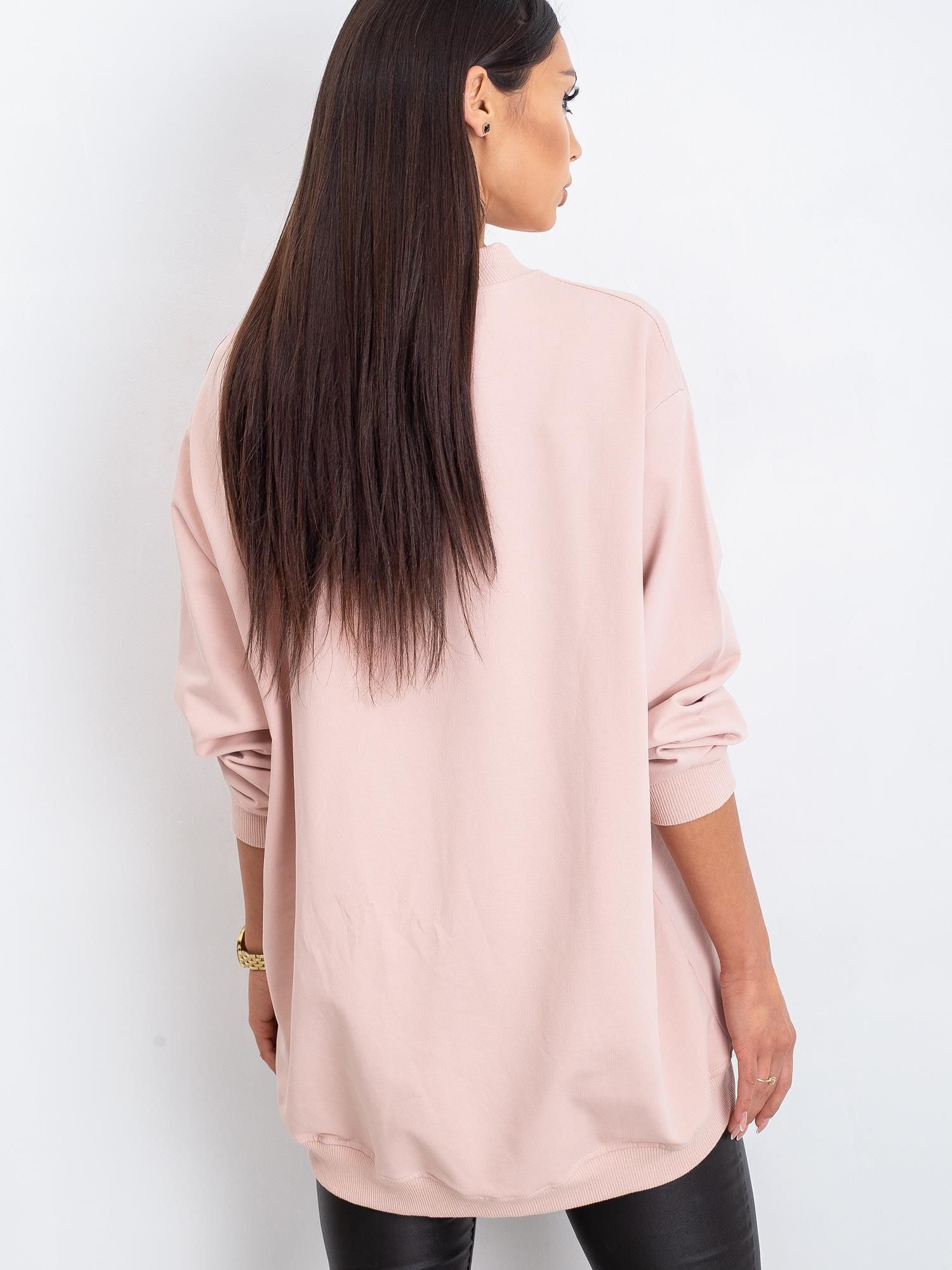 Brudnoróżowa bawełniana bluza basic