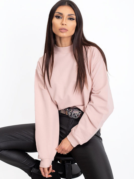 Brudnoróżowa bawełniana bluza basic