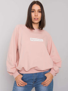 Brudnoróżowa bawełniana bluza plus size